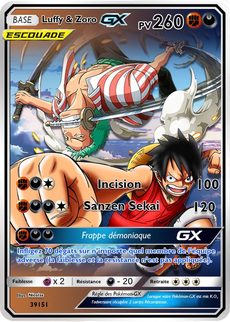Carte Luffy Zoro